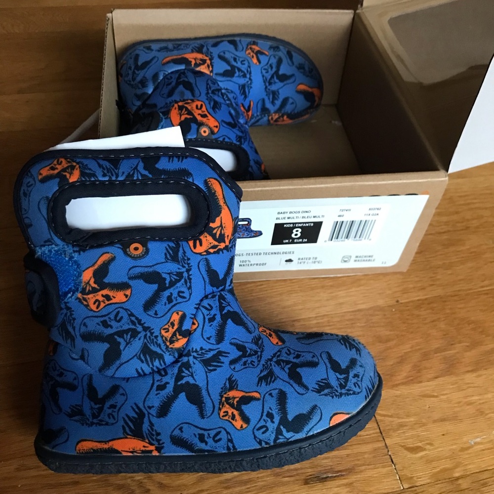 BabyBogs toddler boots in Blue Dino Print, size 8